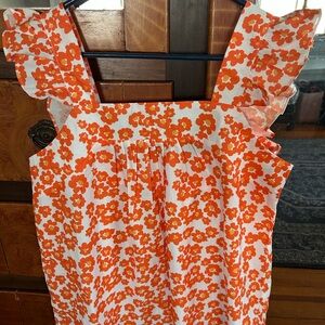 Floral Orange and White Dress